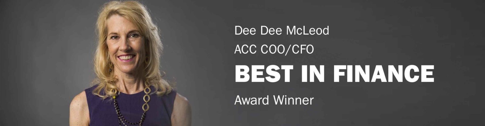 Best in Finance Award Winner Dee Dee McLeod Banner
