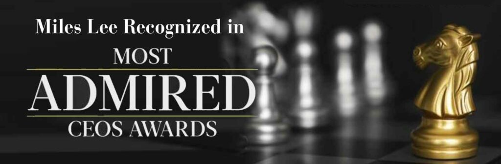 Miles Lee Banner with chess pieces for Most Admired CEO